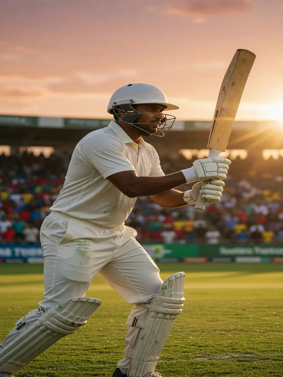 Cricket captain holding the ball